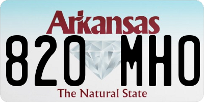 AR license plate 820MHO