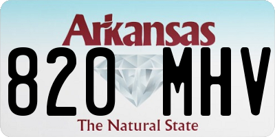 AR license plate 820MHV