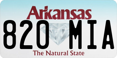 AR license plate 820MIA