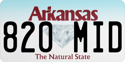AR license plate 820MID