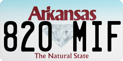 AR license plate 820MIF
