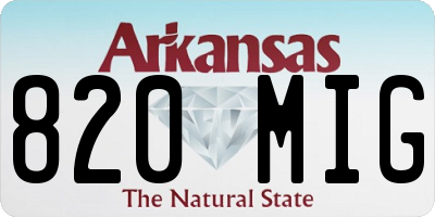 AR license plate 820MIG