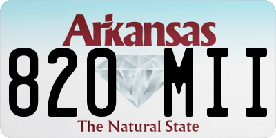 AR license plate 820MII