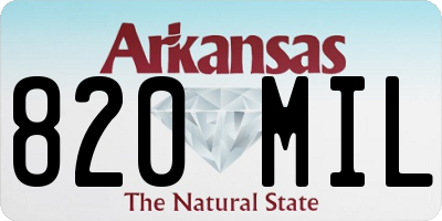 AR license plate 820MIL