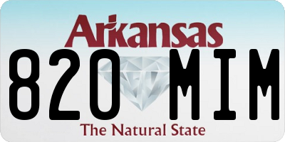 AR license plate 820MIM