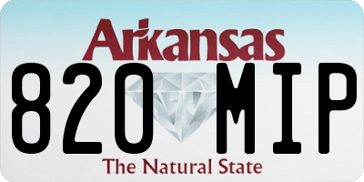 AR license plate 820MIP