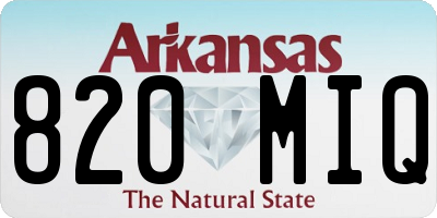 AR license plate 820MIQ