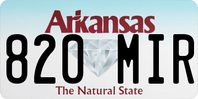 AR license plate 820MIR