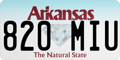 AR license plate 820MIU