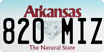 AR license plate 820MIZ