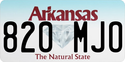 AR license plate 820MJO