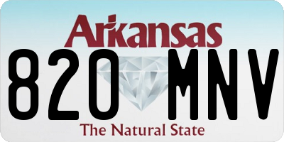 AR license plate 820MNV