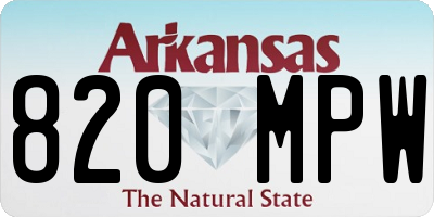 AR license plate 820MPW