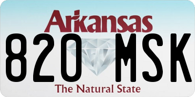 AR license plate 820MSK