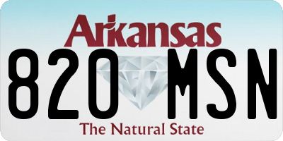 AR license plate 820MSN