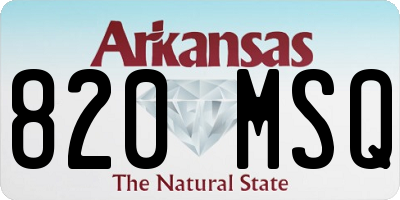 AR license plate 820MSQ