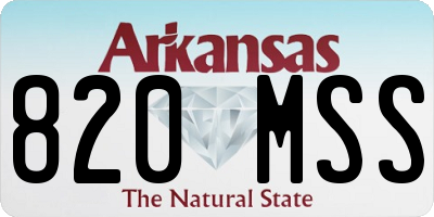 AR license plate 820MSS
