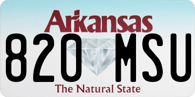 AR license plate 820MSU