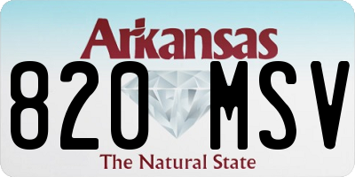 AR license plate 820MSV