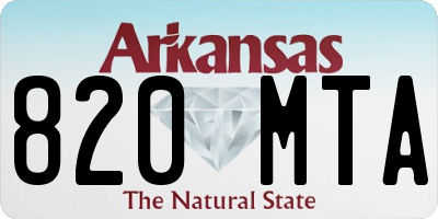 AR license plate 820MTA