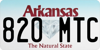 AR license plate 820MTC
