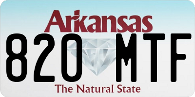 AR license plate 820MTF