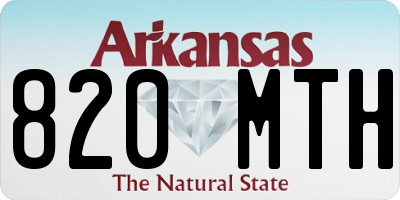 AR license plate 820MTH