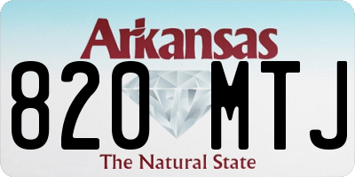 AR license plate 820MTJ