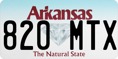 AR license plate 820MTX