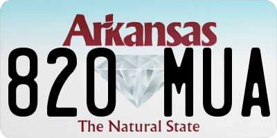 AR license plate 820MUA