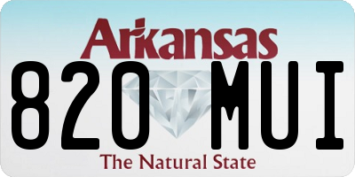 AR license plate 820MUI