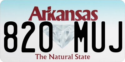 AR license plate 820MUJ