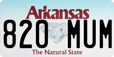 AR license plate 820MUM