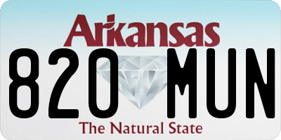AR license plate 820MUN