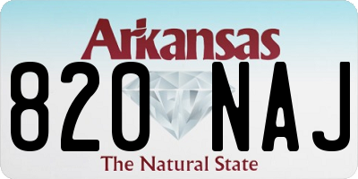 AR license plate 820NAJ