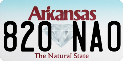 AR license plate 820NAO