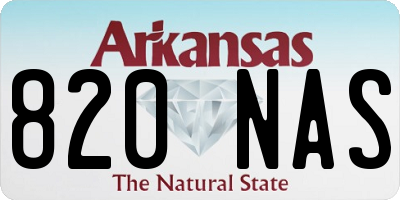 AR license plate 820NAS