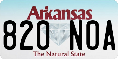 AR license plate 820NOA