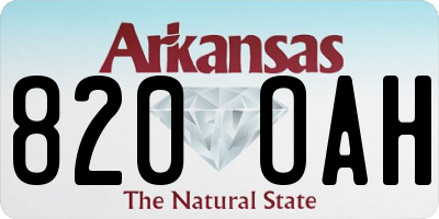 AR license plate 820OAH