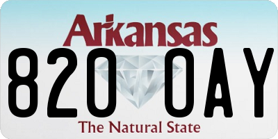 AR license plate 820OAY