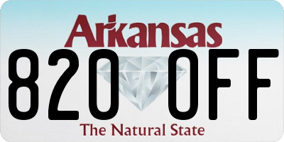 AR license plate 820OFF