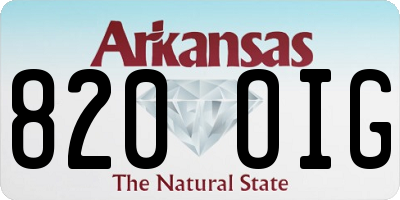 AR license plate 820OIG
