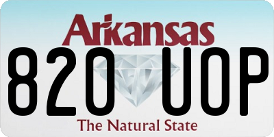 AR license plate 820UOP