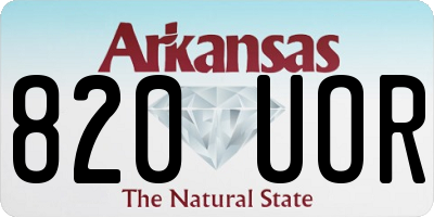 AR license plate 820UOR