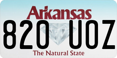 AR license plate 820UOZ