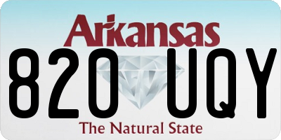 AR license plate 820UQY