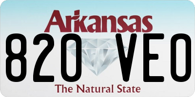 AR license plate 820VEO
