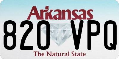 AR license plate 820VPQ