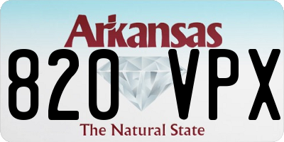 AR license plate 820VPX