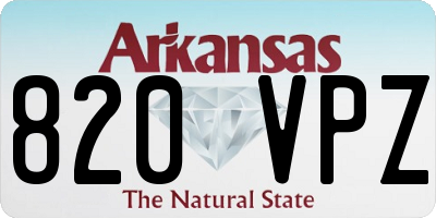 AR license plate 820VPZ